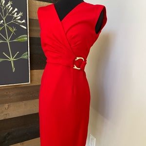 Calvin Klein red sleeveless dress